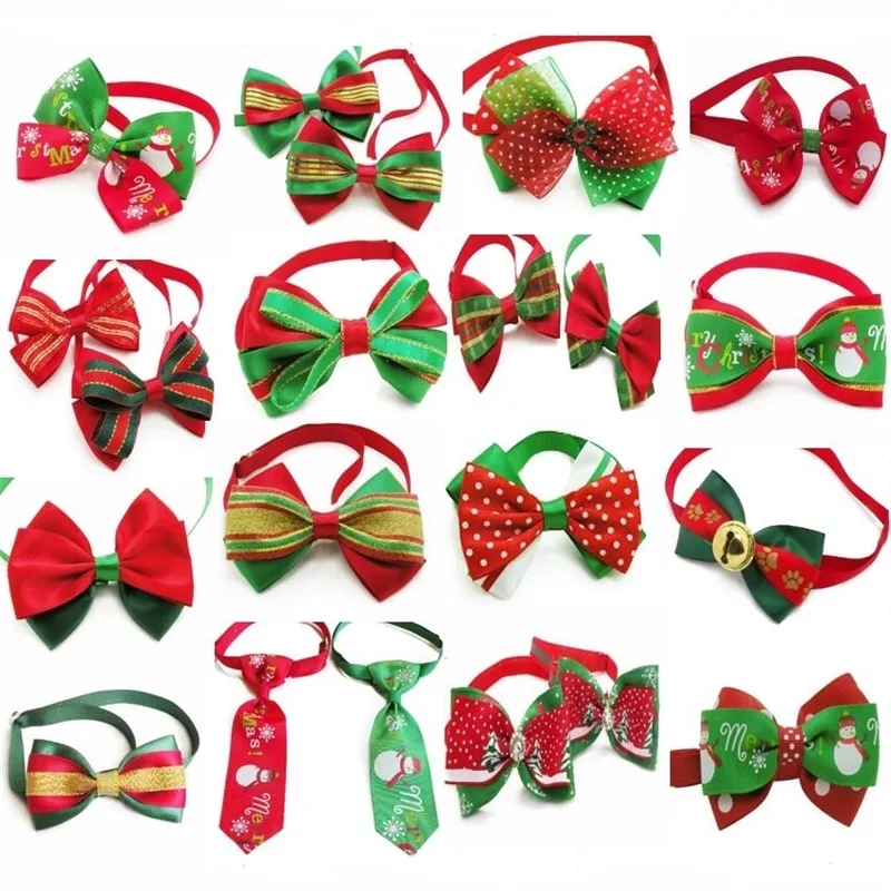 100pc / lot Noel Tatili Köpek Bow Kravatlar Sevimli kravatlar Yaka Pet Yavru Köpek Kedi Bağları Aksesuarlar Bakım P88 201029 Malzemeleri