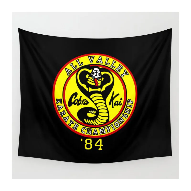 Cobra Kai vlag tapestry set decoratie voor buiten Pasen horizontale grappige buiten thuis slaapkamer decoratief