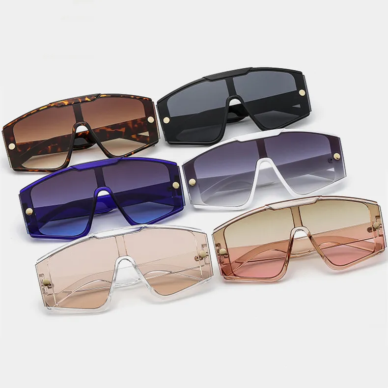 Fashion Shield Sunglasses Men Women Gradients Lens Frame Vintage