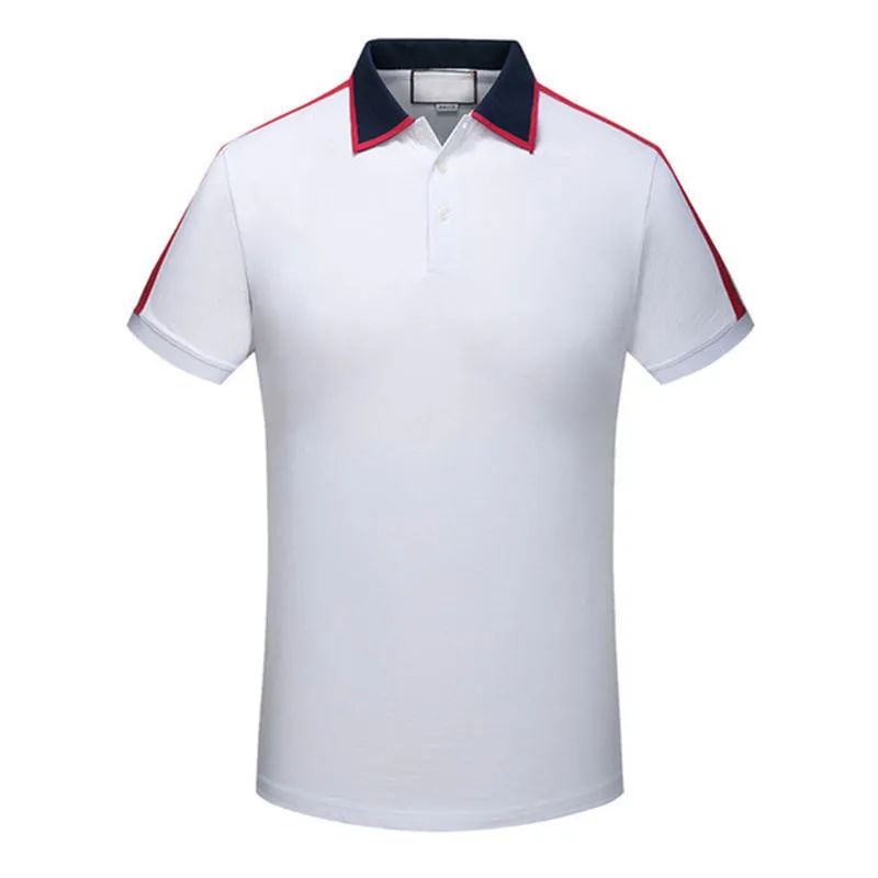 2021 Дизайнерская полоса Polo рубашка футболки змея Polos Bee цветочные вышивка мужская высокая улица мода лошадь поло футболка M-3XL TT6