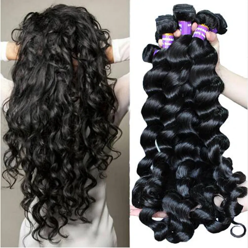 Braziliaanse losse golf Onverwerkte menselijke weefsels Virgin Hair Remy Menselijk Hair Extensions Dyable 3pcs / Partny No Shedding Tangle Free