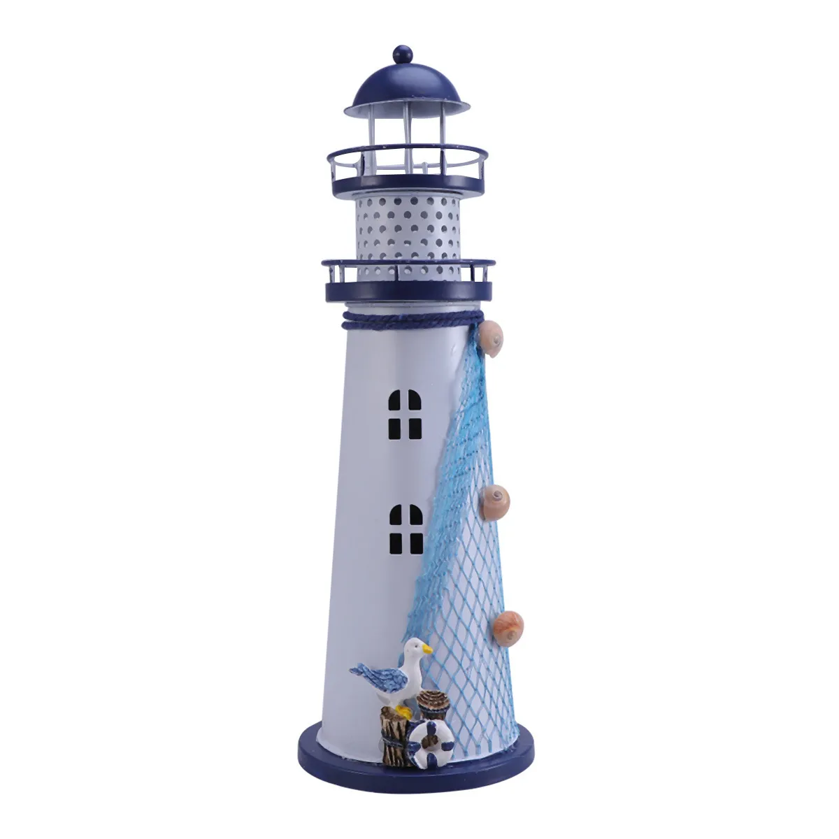 1pc Candle Lantern Iron Medelhavet Lighthouse Dekorativ Stearinljus Hängande Lantern För Hem Fester Evenemang Dekoration T200703