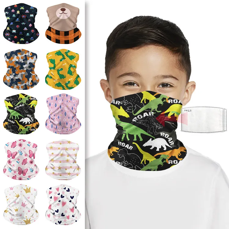 Bufandas para niños, mascarilla facial de ciclista, máscaras protectoras con filtro, anillo de cuello envolvente cálido para invierno, bufandas deportivas para niños