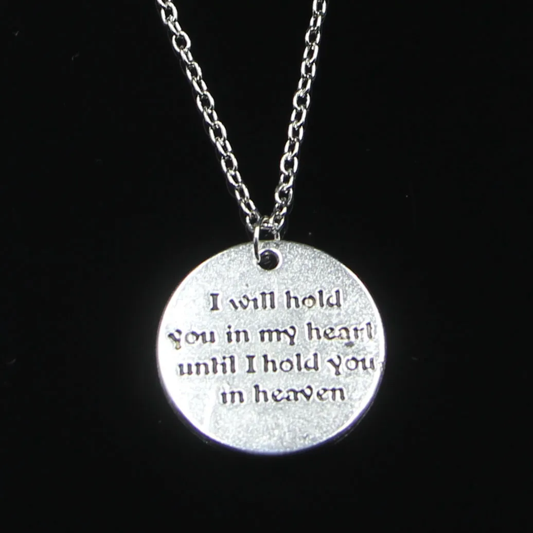 Modische 29-mm-Halskette mit Anhänger „I Will Hold You In My Heart Until I Hold You In Heaven“ für Damen, kreativer Schmuck