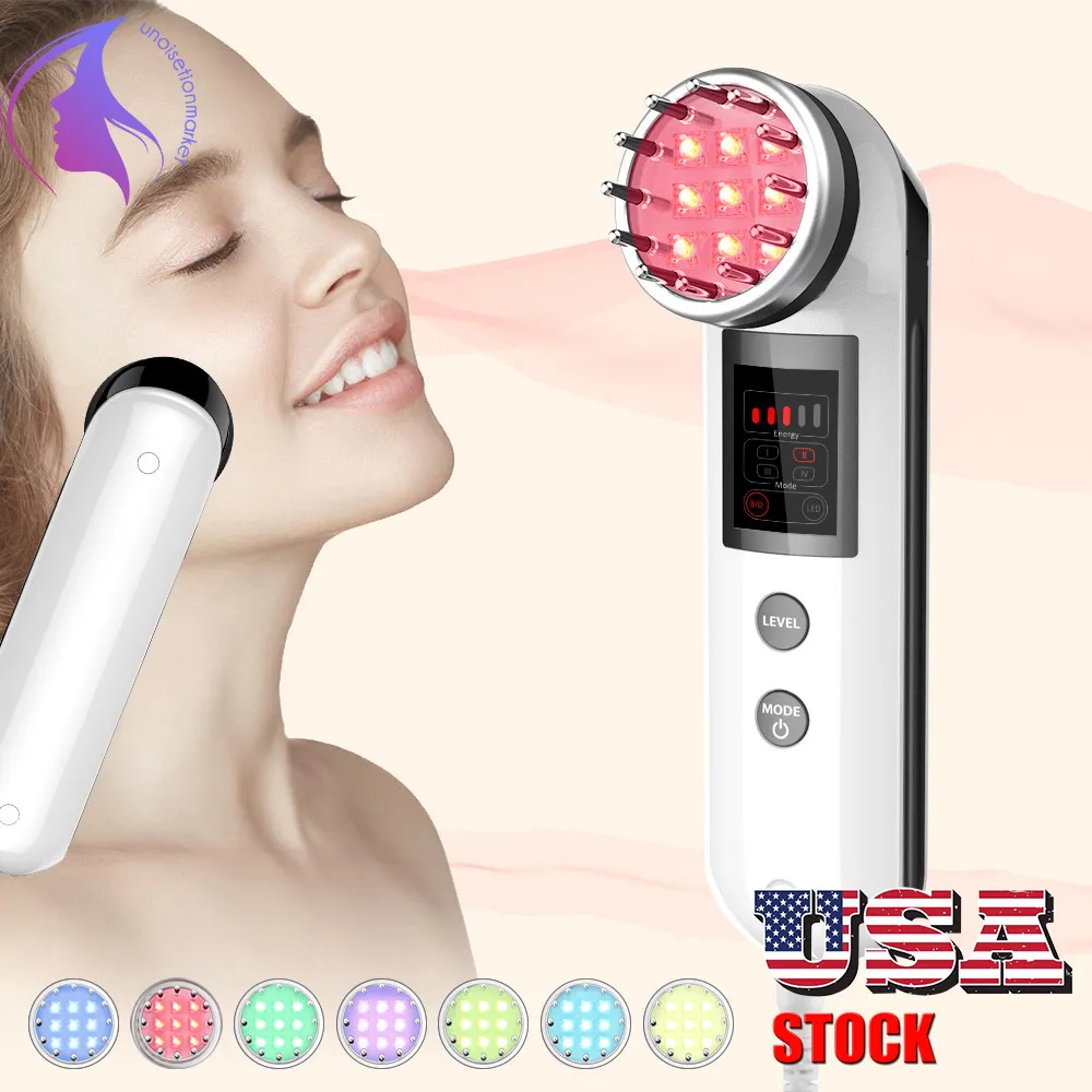7-Farben-LED-Photonenlicht Mikrostrom-Gesichtshautverjüngung Hautstraffung Schönheitsgerät Handgerät für den Heimgebrauch