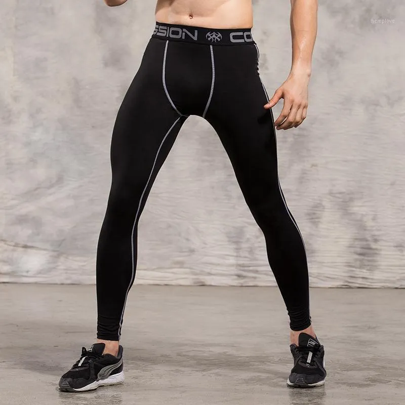 Erkek Pantolon Toptan-Erkek Sıkıştırma Tayt Koşu Run Koşu Jogger Spor Excercise Vücut Geliştirme Spor Atletik Uzun Pantolon Spandex Hızlı