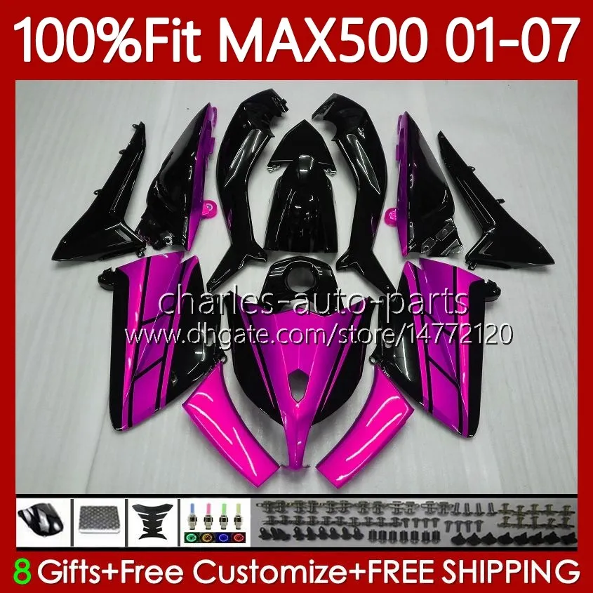 OEM Bodys для YAMAHA TMAX500 MAX-500 TMAX-500 2001 2002 2003 2004 2005 Metal Pink 2006 2007 109NO.82 T-MAX500 TMAX MAX 500 T MAX500 01 02 03 04 05 06 07 Инъекция