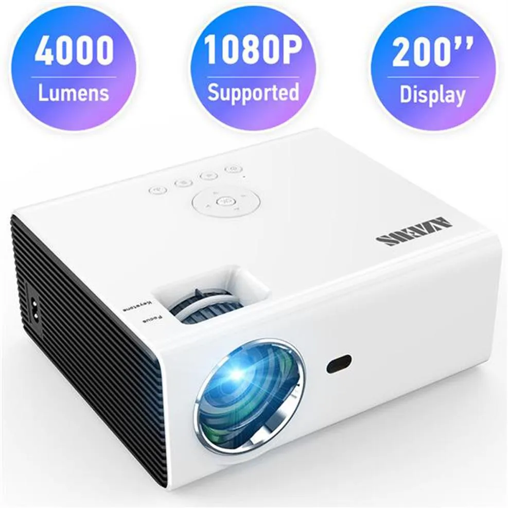 AZEUS RD-822 Vidéo Projecteur Loisirs C3MQ Mini Projecteurs Prise en charge du projecteur portable de 1920 * 1080P pour la maison avec une lampe de 40000 heures LED LIFE TVA55