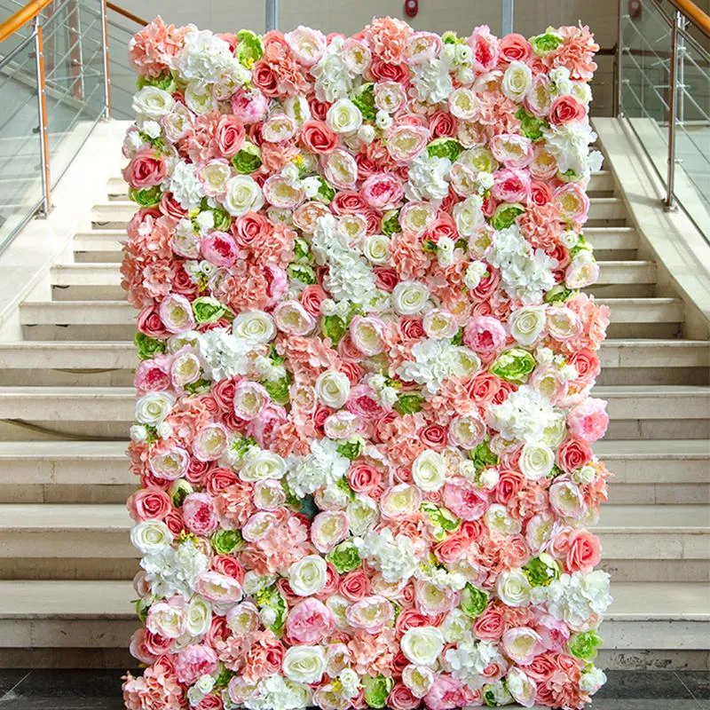 Decorative Flowers & Wreaths Christmas Party Flower Wall Wedding Artificial Fake Floral Background Decoration Stage Backdrop