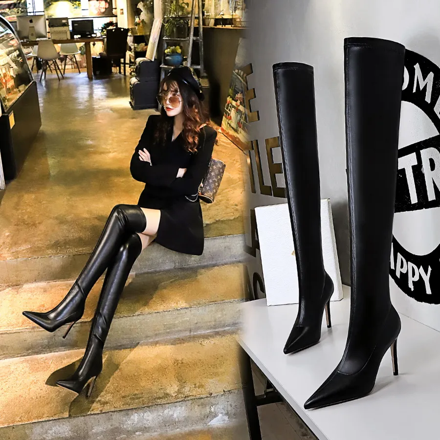 Acquistare Le Donne Della Biforcazione Alta Stivali Piattaforma Punta  Rotonda Tacchi Alti Zip Laterale Della Coscia Stivali Alti Signora Shoes  Donna Large Size 34 43 Economico | Consegna Veloce E Qualità | It.Dhgate