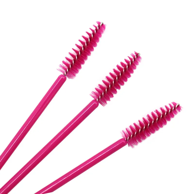 50PCS Disposable Rose Red Mascara Wands Eyelash Borstar Eye Lash Eyebrow Applicator Cosmetic Makeup Brush Tool Kits
