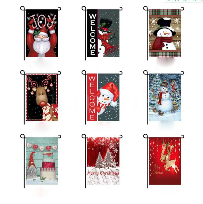 Christmas flag and blessing Postcard series Garden Flags double printing Santa Claus hanging picture without flag DB038