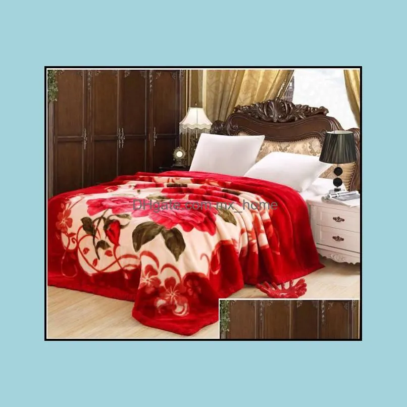 Super Soft Winter Quilt Blanket For Bed Printed Mink Throw Twin Full Queen Size Single Double Bed Fluffy Warm Fat Thick Blankets