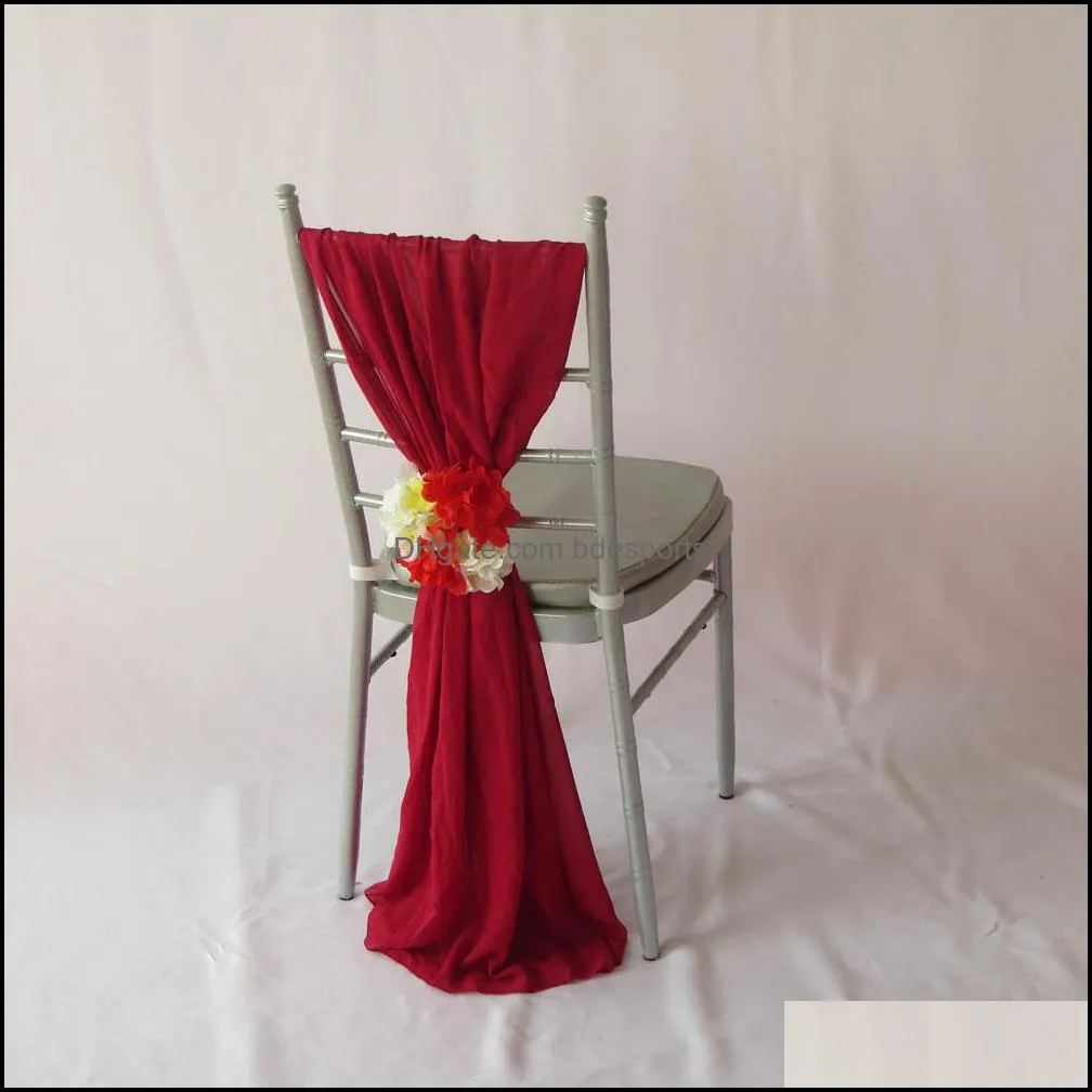 50pcs Chiffon Chair Sash Chiavari Chair Decoration Sashes For Wedding Birthday Party