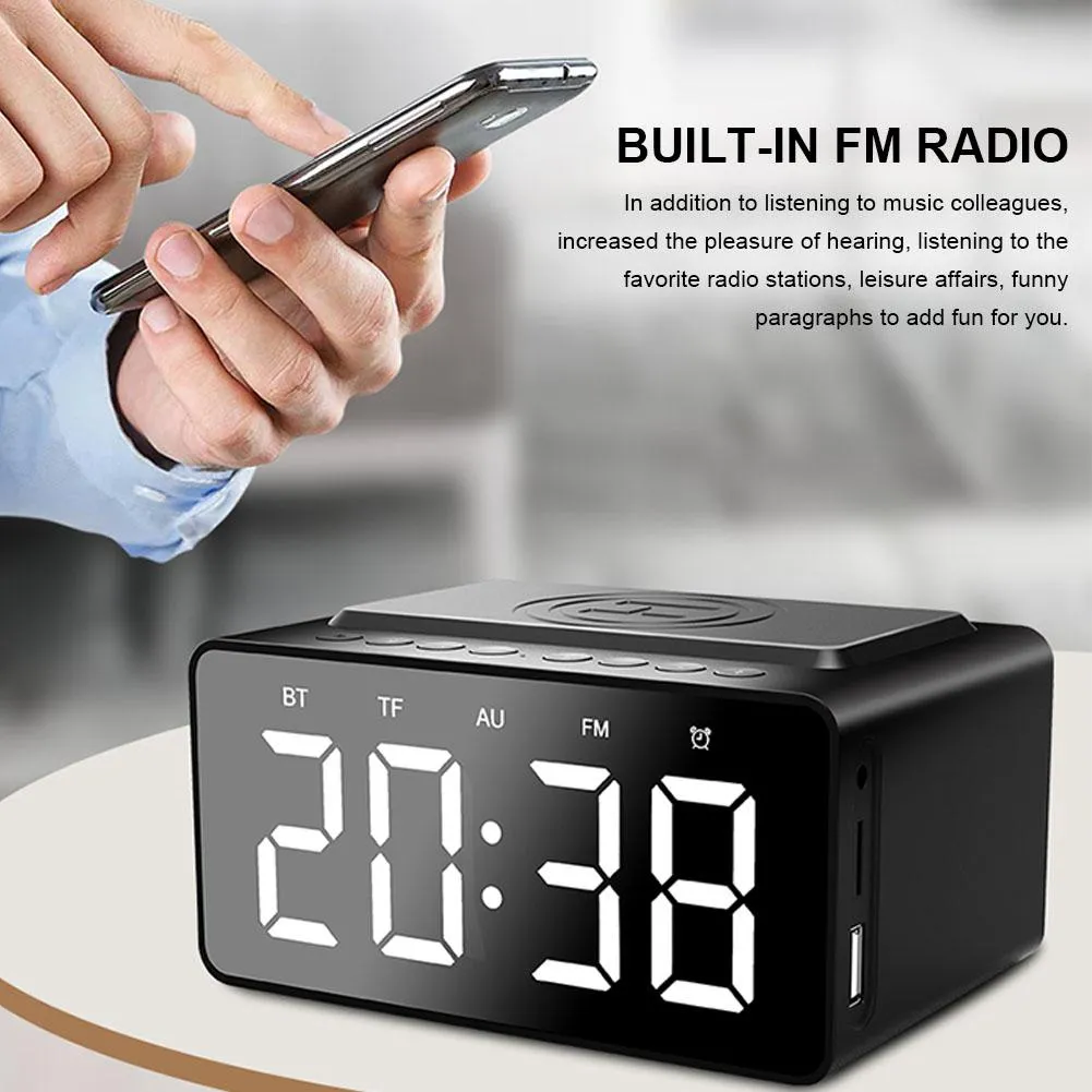 caldo BT508 Ricarica wireless Altoparlante Bluetooth Orologio LED Sveglia Power Bank Tre - In - One Orologio Mini auto impermeabile Piccola