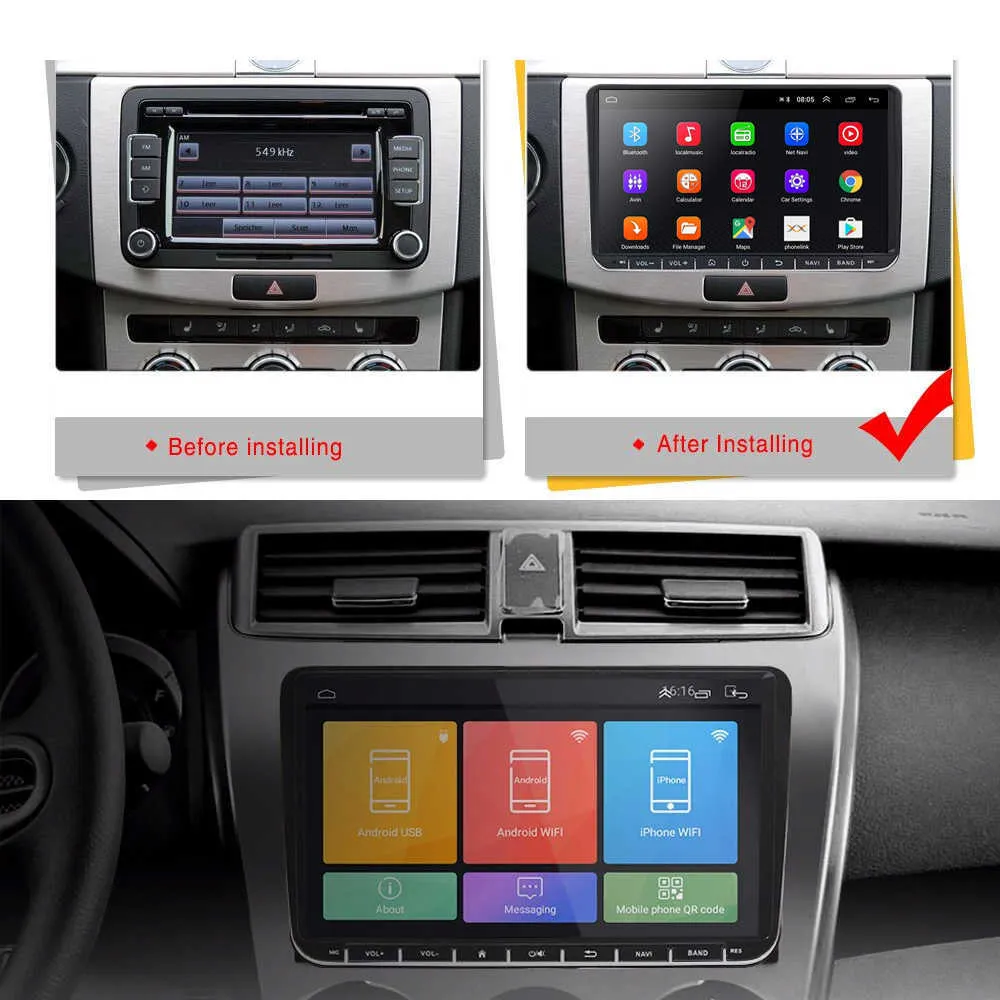 Autoradio GPS Nuova Fiat Panda 10 Pouces Android 12 Wifi 4GB USB Carplay  Voiture