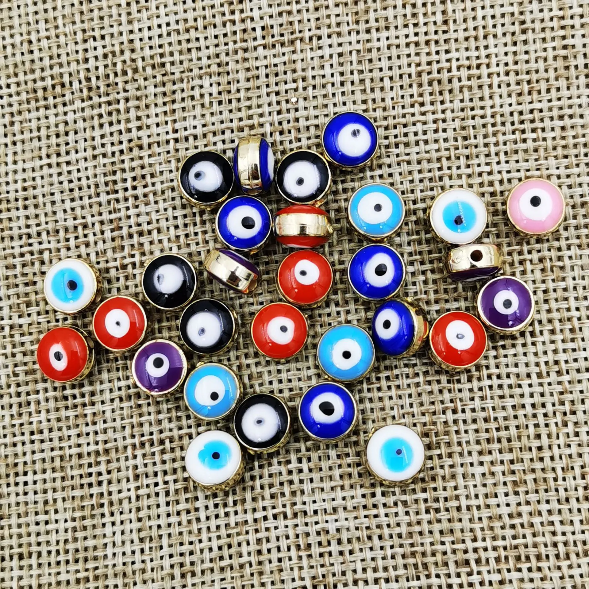 Olho turco magia 8mm encantos artesanais pulseira decoço brinco DIY acessórios Personalidade moda jóias multi-cor festival opcional artesanato presente