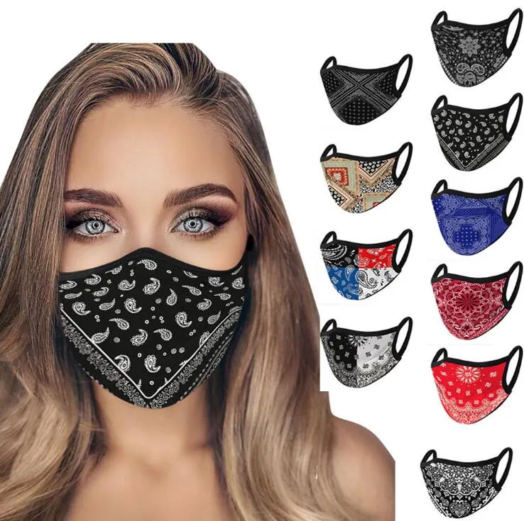 Designer Face Masks Outdoor Cycling Masks Cover Dustproof Breathable Washable Masks Fashion Printing Hanging Ear Face Mask KKA1613