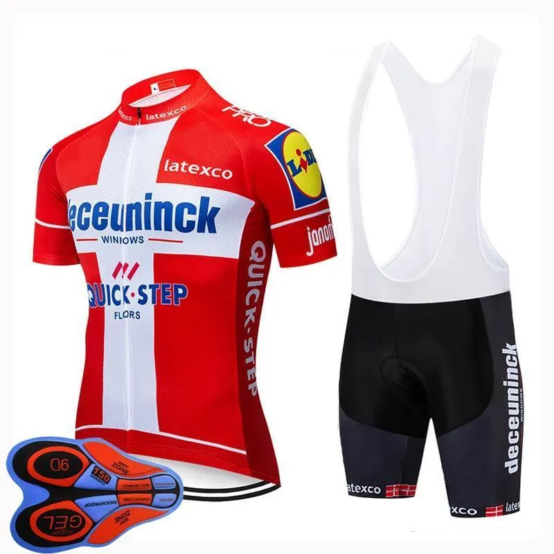 2020 New Team quick step cycling jersey bib shorts suit men summer breathable bicycle outfits road bike sportswear Ropa Ciclismo Y20072802