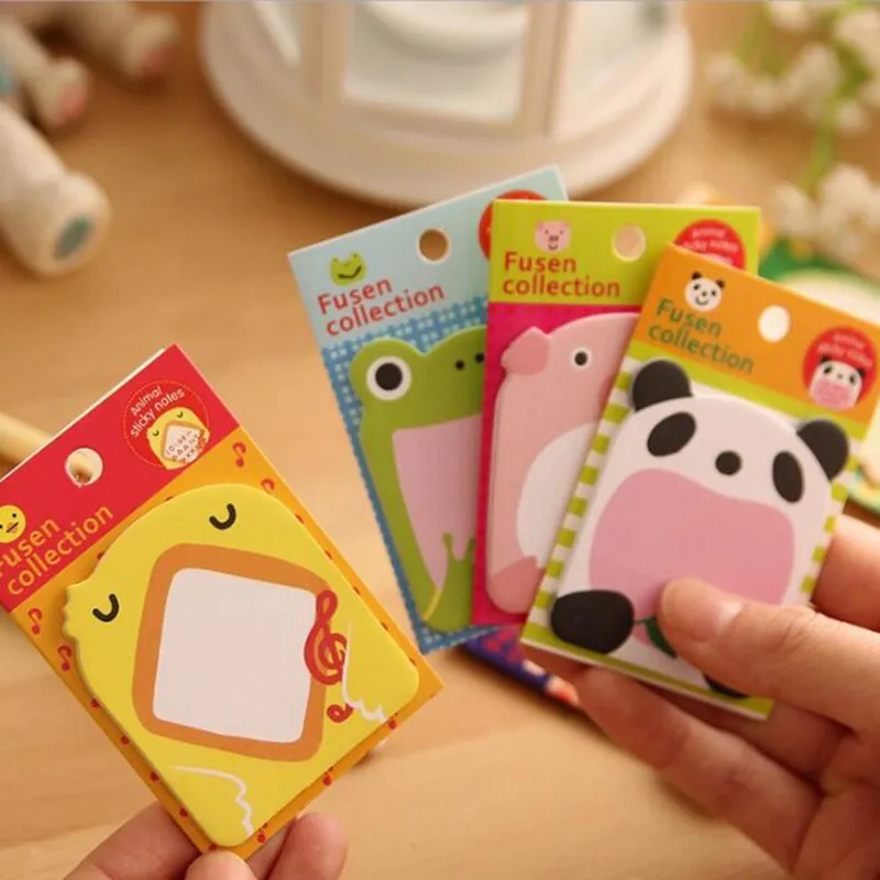 1500pcs Memo Pad Sticker Post Sticky Notes Cancelleria creativa Serie di animali della foresta Blocco note di carta carino Bella Happy Zoo Cartoon