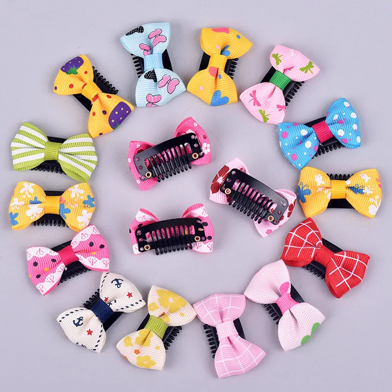 새로운 100pcs / 팩 신생아 아기 소녀 희소 한 머리카락 사랑스러운 bb 클립 bowknot hairpin 아이 머리 액세서리 어린이 미니 헤어 클립