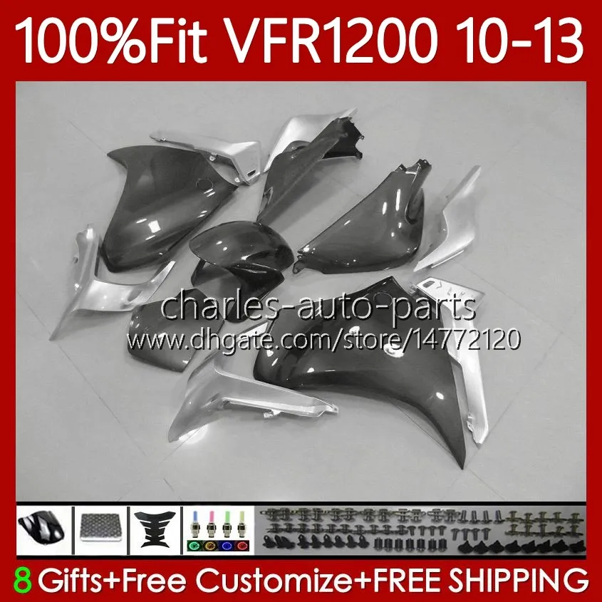 OEM Body For HONDA Crosstourer VFR1200F VFR 1200 RR CC F 10-13 76No.9 VFR1200X VFR-1200 VFR1200 10 11 12 13 VFR1200RR 2010 2011 2012 2013 Injection Fairing glossy grey