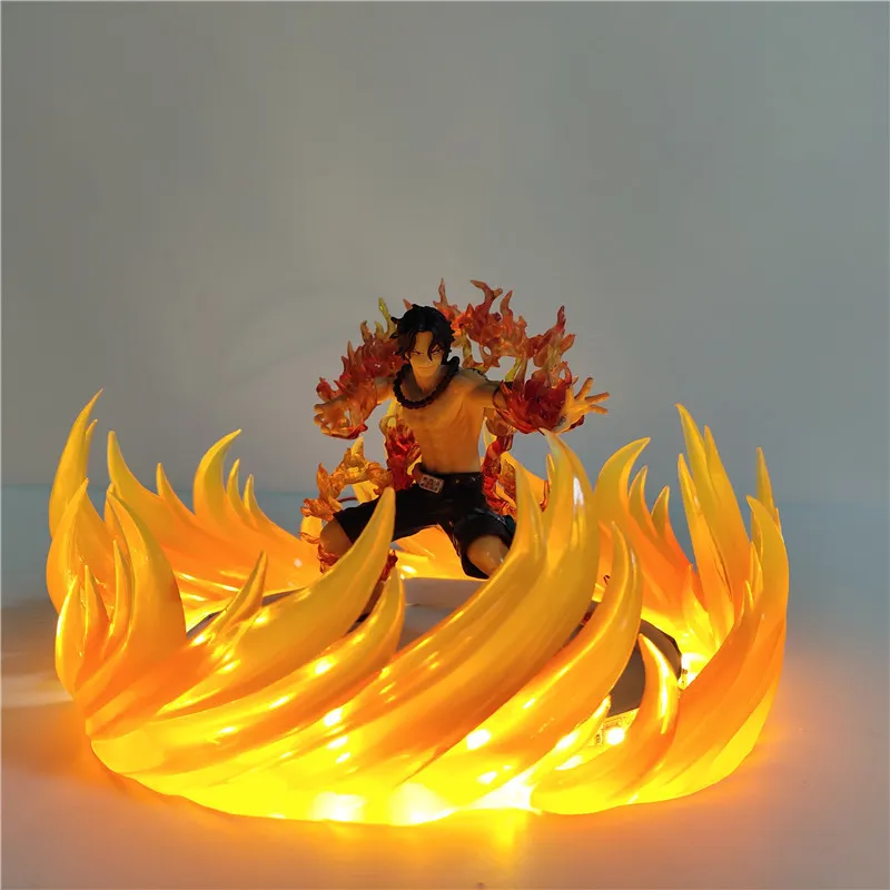 Anime One Piece Ace Figure LED Lighting for Home Battle Ace LED Night Lamp for Children Home Bedroom Lamp Ace Led Light Toys