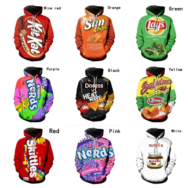 Plus Size Potato Chips Hoodie Pullover Hooded Sweatshirt Women Mens