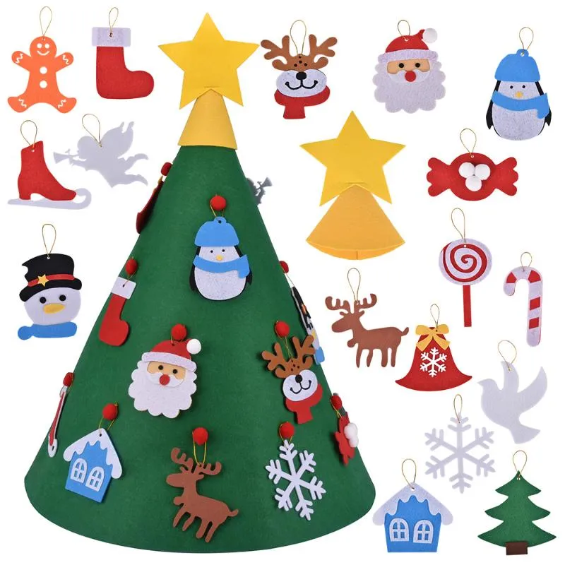 Christmas DIY Felt Snowman for Kids Wall, DIY Felt Snowman Detachable Xmas  Ornament, Wall Hanging Games Kids Gifts for Christmas Decor(Snowman with