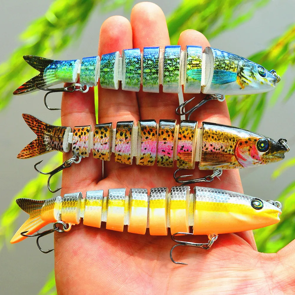 10cm 15.6g 6pcs/set Swimbait 7 Segments Jointed Fishing Lure - Hengjia