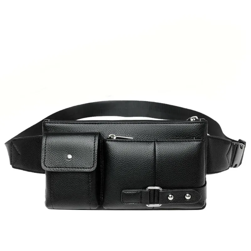 Sacos de cintura Fanny Pack Preto impermeável Dinheiro Cinto Saco Homens Purse Teenger Viagem Carteira Masculino Esportes Ao Ar Livre