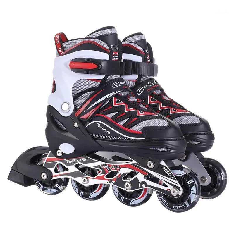 Pu Wheels Safe Speed ​​Gliding Inline Roller Skates Skates Skor Skor Sneakers Patins för barn Barn vuxna män kvinnor själv frakt1