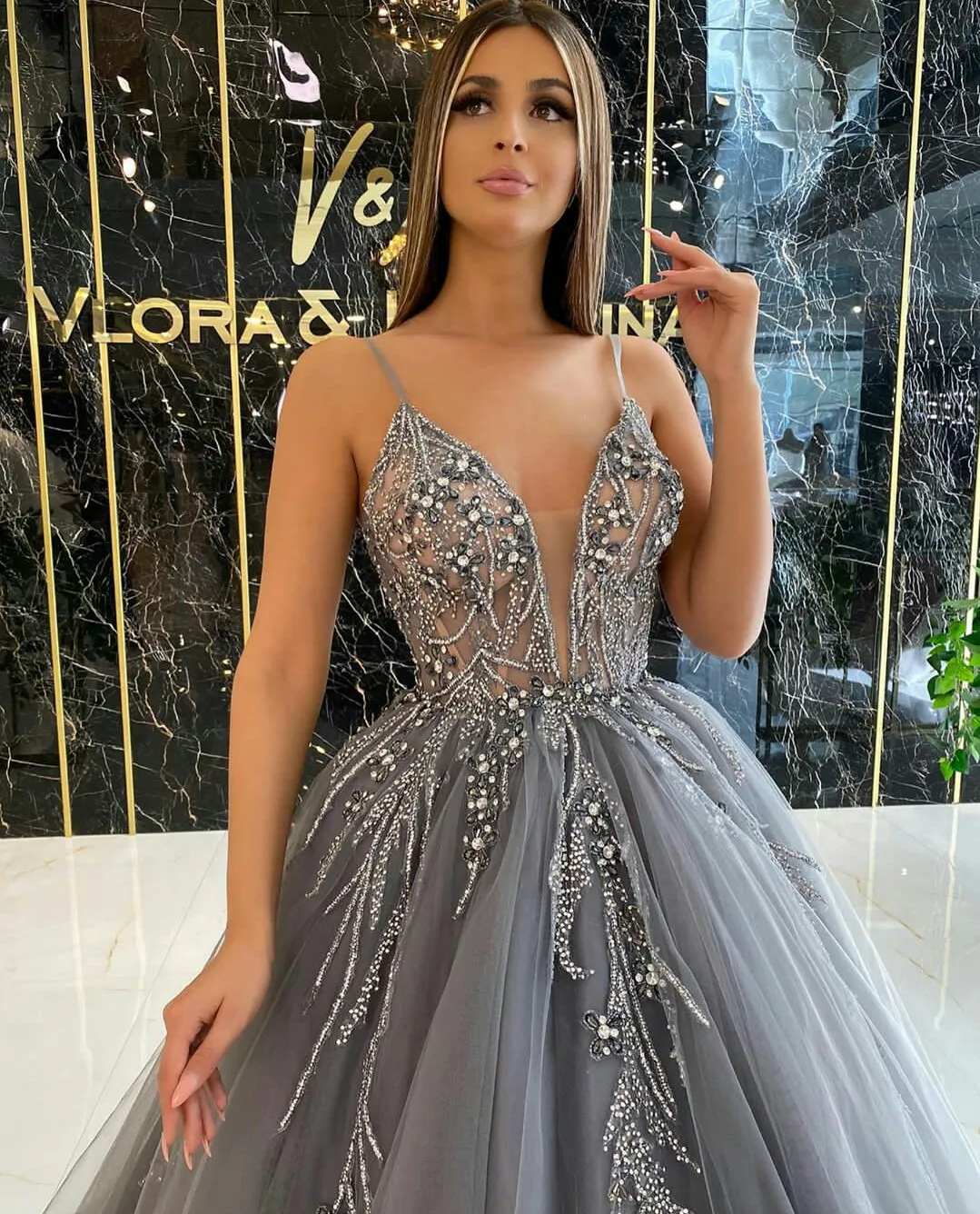 Buy Ball Gown Long Sleeves Navy Blue With Lace Prom Dress Quinceanera Dresses  Online – Cheappromproms