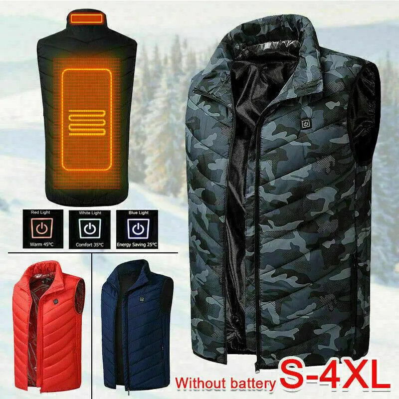 加熱されたジャケット暖房温かいベストメンズUSBスマートウォッシング可能な調整可能なUSB充電加熱衣服暖かい衣服サイズS-4XL