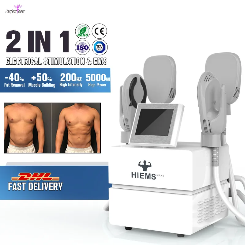 2022 Emslim elektromagnetisk muskelstimulering Kroppsformning Fett Burning Machine Ems Beauty Equipment Hem Gym Användning