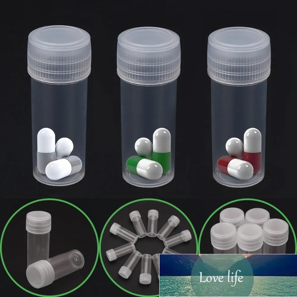 10Pcs 5ml Plastic Sample Bottle Small Bottle Test Tube Mini Bottles Storage Containers White Refillable Bottles Make Up Jar