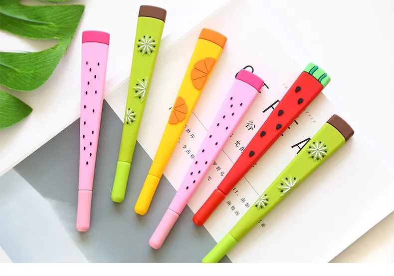 Wholesale Cartoon Fruit Writometer Gel Pen Set Of 4, 0.5mm Ballpoint,  Watermelon Color Ink For Writing, Office And School Supplies A6040 201111  From Dou08, $5.91