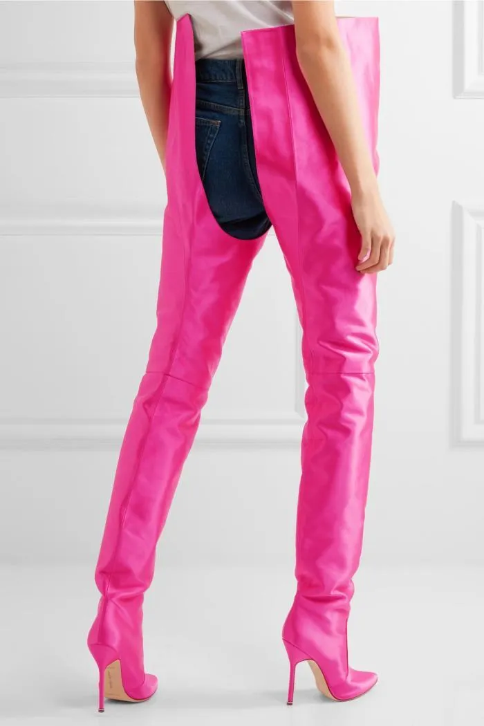 Vetements Black/Pink Leather Gypsy Highlighter Heel Mule Size 38 Vetements  | TLC