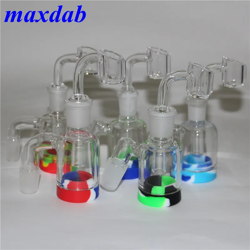 Hookah 3,2 polegadas 14mm 18mm Recycler Ash Catcher 45 90 graus Bubbler com prego de quartzo para bongos de vidro Bong Bongs