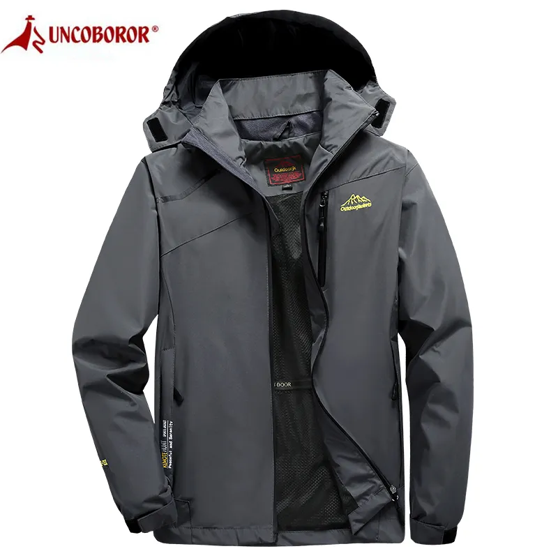 Mens Waterproof Hooded Jacket 5XL Casual Outerwear For Spring And
