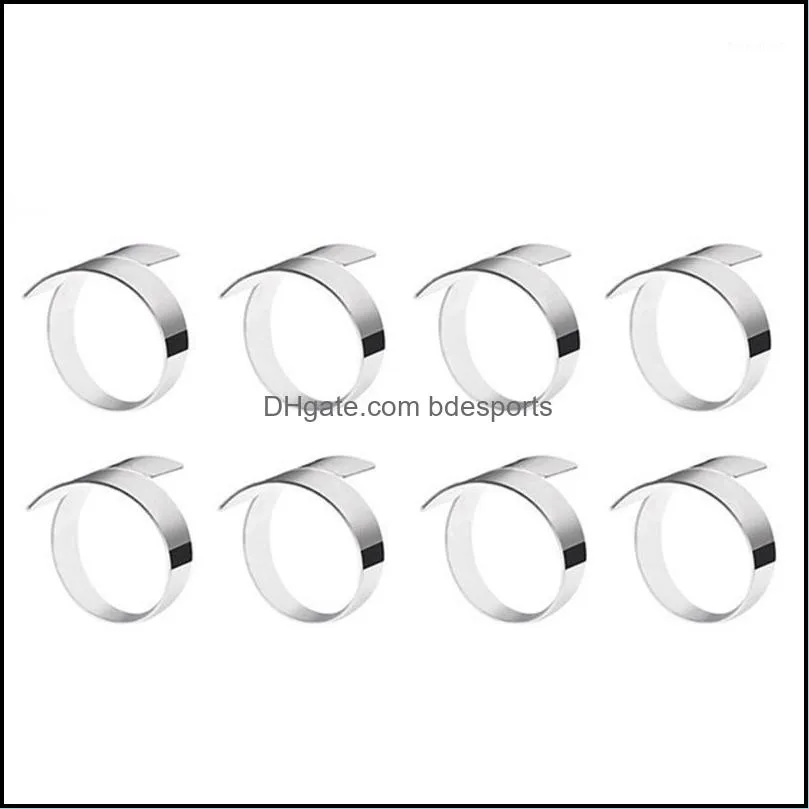 Napkin Rings Table Decoration & Accessories Kitchen, Dining Bar Home Garden 8 Pcs Handcraft Dinner Holders Alloy For Wedding Party Banquet F