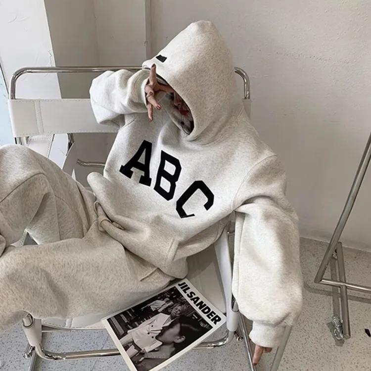 Big Sale High Street Mens Hoodies ABC Flocking Printed Hoodie For