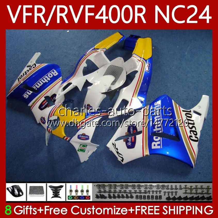 Honda RVF400R RVF400 R VFR400R 87 88 BODYWORK 78NO.77 NC24 V4 RVF VFR 400 RC400 R 400RR VFR 400R 1987 1988 VFR400RR 87-88フェアリングキットロスマンブルー