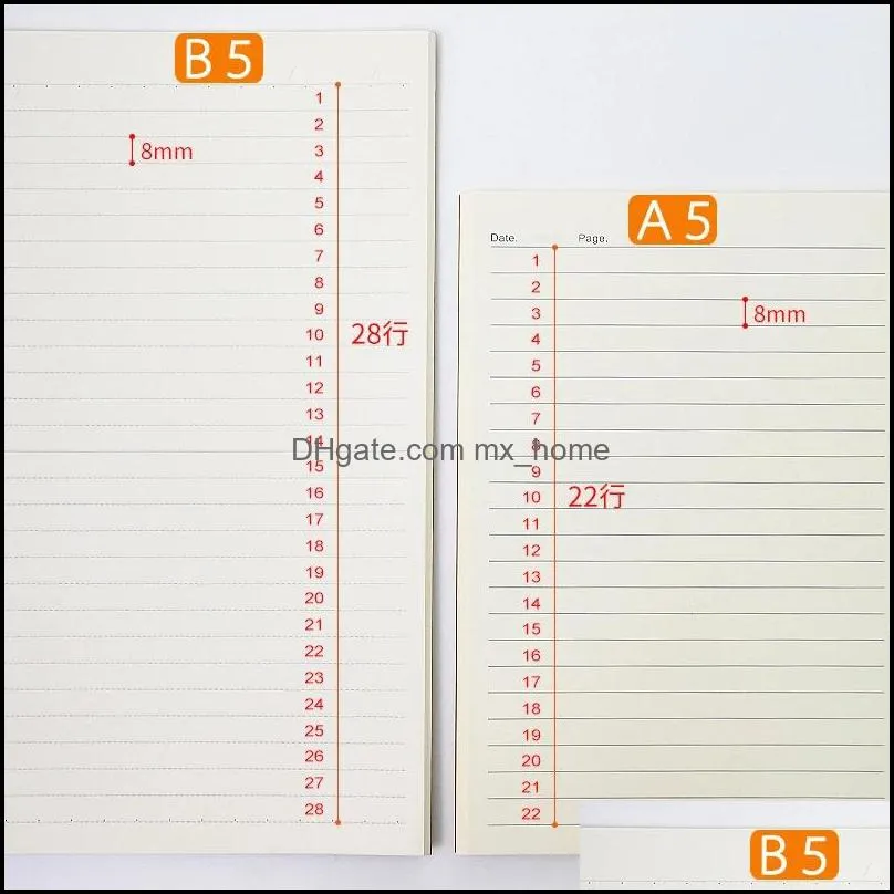 Kraft Paper Notepads Notebooks Subject Notebook 68 Pages A5 Size Travel Journal Set
