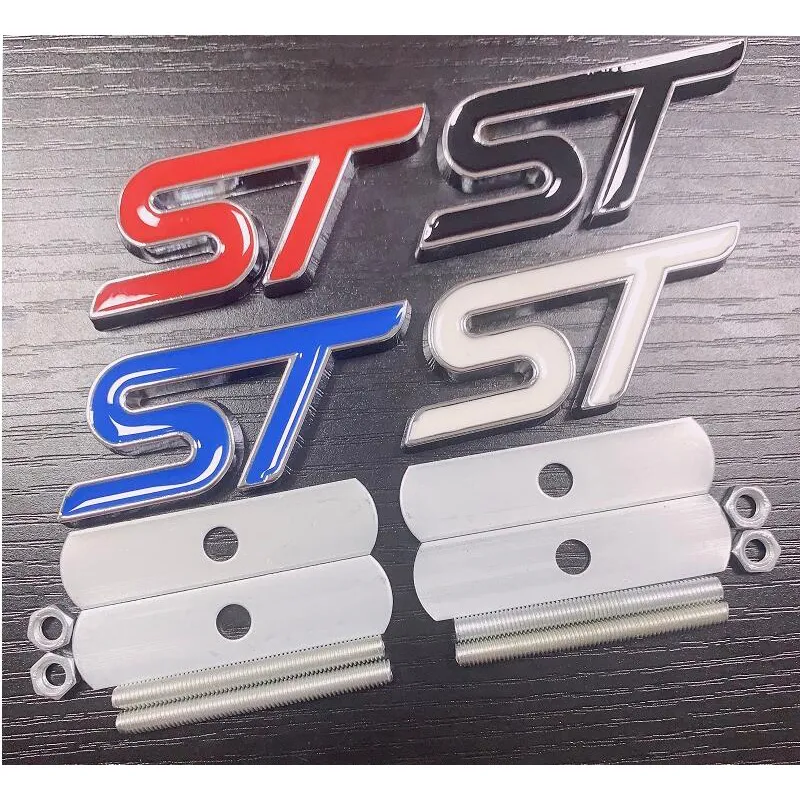 Car Front Grill Emblem Auto Grille Badge Sticker For Ford Focus ST Fiesta Ecosport Mondeo Car Styling Accessories255e