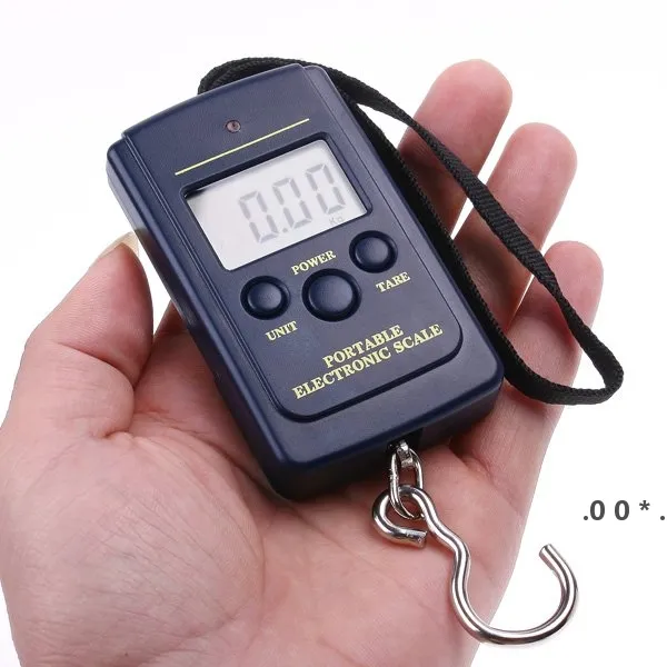40kg Digital Luggage hanging Scale 88Lb 1410oz LCD Display fishing weight Handy scales without retail box RRB13945