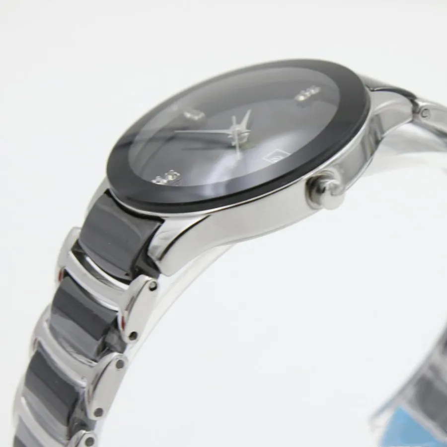 2021 new hot couple watch high quality date ceramic black quartz movement top sales fashion watch