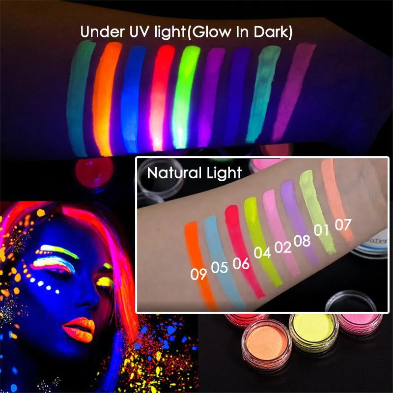 Reactive Water Activated Neon Colorful Eyeliner Set With UV Light