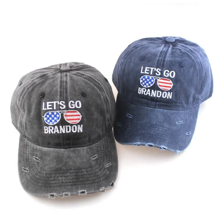 LET`S GO BRANDON Embroidered Baseball Hat With Adjustable Strap 