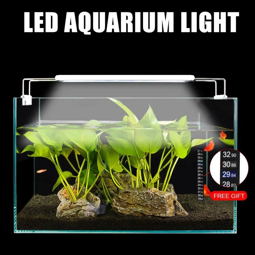 Aquarium Slim Extendable Clip-on LED Light Aquarium Plant Light 5W/8W/11W/16W 110V-220V Aquarium Led Lighting For Fish Tank Y200922